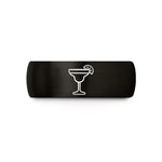 women's anniversary ring – black tungsten margarita salt rim wedding band