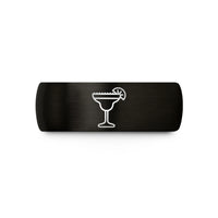women's anniversary ring – black tungsten margarita salt rim wedding band