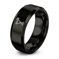 women's anniversary ring – black tungsten margarita salt rim ring