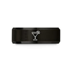 women's tungsten ring bands – black tungsten margarita salt rim wedding band