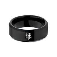 custom rings for couples – black tungsten color light signal wedding band