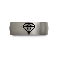 special occasion presents her – grey tungsten diamond badge wedding band
