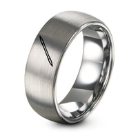 Anniversary for Her Gift – grey tungsten double ended needle ring