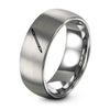 Double Ended Needle – Tungsten Wedding Band, 8 mm, Silver Comfort-Fit Unisex