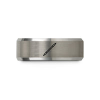 unique presents for her – gray tungsten double ended needle wedding band