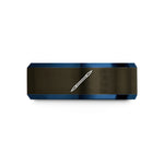 romantic presents for her – gunmetal & blue tungsten double ended needle wedding band