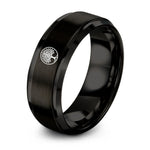 Anniversary for Her Gift – black tungsten life circle ring