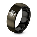 Anniversary for Her Gift – gunmetal & black tungsten life circle ring