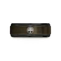 unique presents for her – gunmetal & black tungsten life circle wedding band