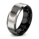 unique present for her – black & gray tungsten string orchestra circle ring