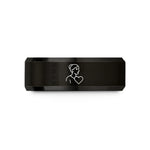unique anniversary presents – black tungsten ta heart wedding band