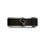 personalized pottery present her – black & grey tungsten balkans wedding band