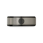 customized presents for her – black & silver tungsten spiral labyrinth wedding band