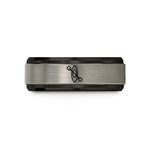 personalized presents for women – black & grey tungsten whitewater kayak paddle wedding band