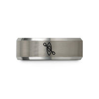 pottery anniversary present ideas – black & gray tungsten whitewater kayak paddle wedding band
