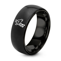 Anniversary Ring for Girlfriend – black tungsten giraffe ring