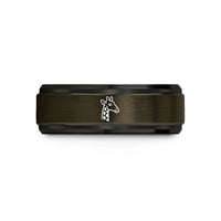 gift ring for her – gunmetal & black tungsten giraffe wedding band