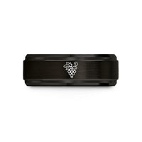 wedding band for her – black & rose gold tungsten grape vine wedding band