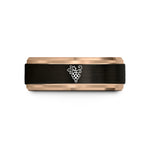 personalized jewelry for her – black & rose gold tungsten grape vine wedding band