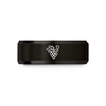 romantic gift for her – black & rose gold tungsten grape vine wedding band