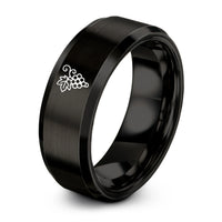 romantic gift for her – black tungsten grape vine ring