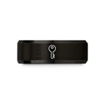 romantic gift for her – black tungsten key wedding band