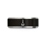 comfort fit ring – black & grey tungsten potato masher wedding band