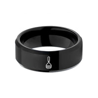 couples wedding bands – black tungsten potato masher wedding band
