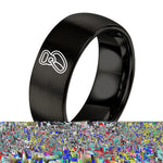 Anniversary Ring for Men – black tungsten belay device rope ring