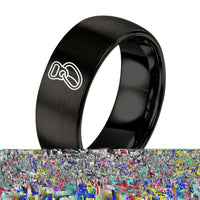 Anniversary Ring for Men – black tungsten belay device rope ring