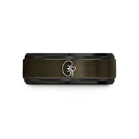 mens comfort fit ring – gunmetal & black tungsten kidney disease wedding band
