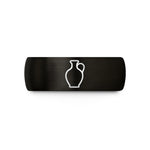 tungsten wedding band him – black & gold tungsten oil jar wedding band