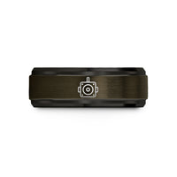 men's tungsten carbide ring – gunmetal & black tungsten stepper motor wedding band