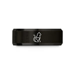 tungsten wedding ring men – black tungsten cat silhouette heart wedding band