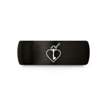 tungsten wedding rings men – black & rose gold tungsten key through heart chain wedding band