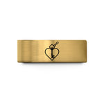 comfort fit rings women – gold tungsten key through heart chain wedding band