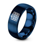 Anniversary Ring for Women – blue tungsten departure board ring