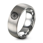 Anniversary Ring for Women – grey tungsten life circle ring