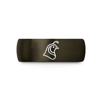 comfort fit men ring – gunmetal & black tungsten quail wedding band
