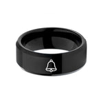 custom couple bands – black tungsten bell wedding band