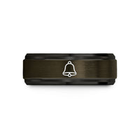custom couple bands – gunmetal & black tungsten bell wedding band