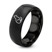 Anniversary Rings for Couples – black tungsten black cat silhouette ring