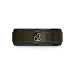 couples bands wedding ring – gunmetal & black tungsten black cat silhouette wedding band