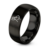 Anniversary Rings for Couples – black tungsten rabbit ring