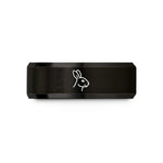 matching bands for couples – black tungsten rabbit wedding band