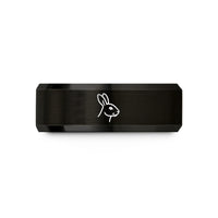 matching bands for couples – black tungsten rabbit wedding band