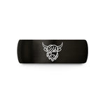 engraved gifts for couples – black tungsten highland cow wedding band