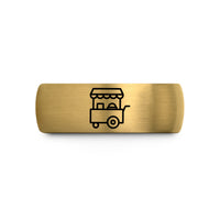 gold promise rings women – gold & grey tungsten street food cart wedding band