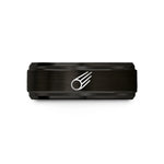 couples matching rings set – black tungsten comet wedding band