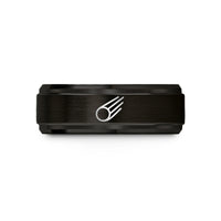 couples matching rings set – black tungsten comet wedding band